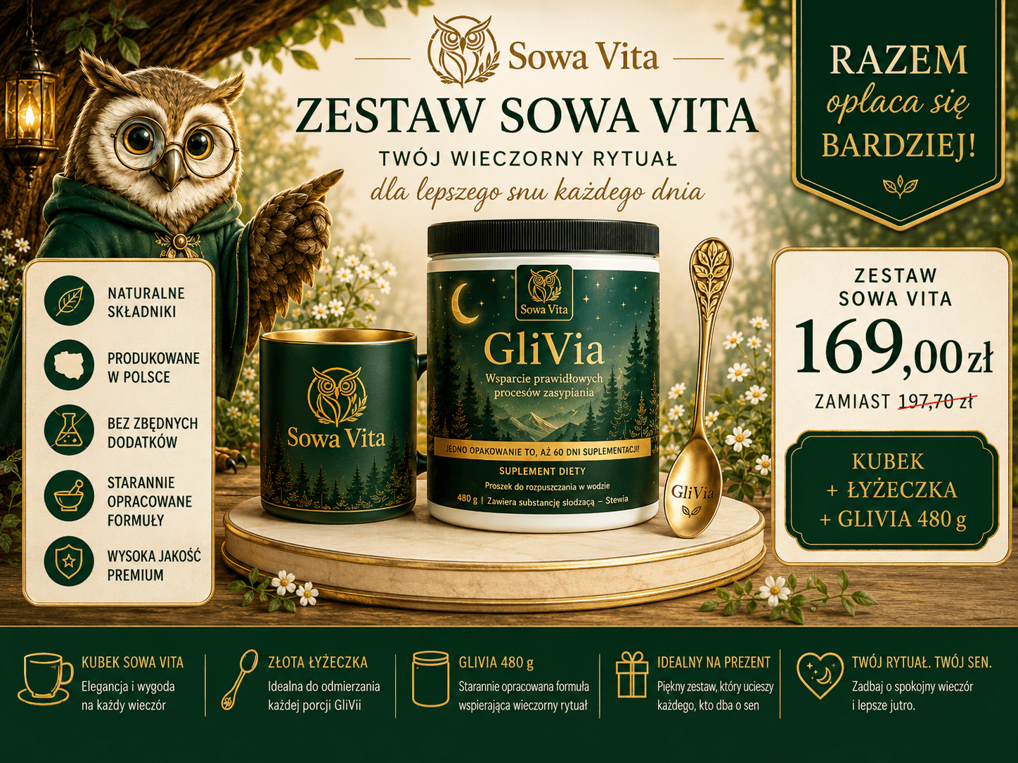 Zestaw GliVia + Kubek + Łyżeczka